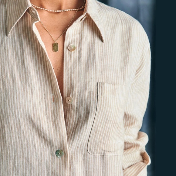 Faherty Linen Shirtdress - Picture 1 of 8